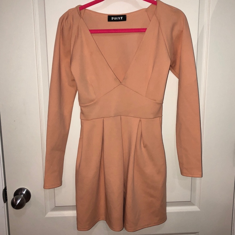 Fit and flare deep v dress